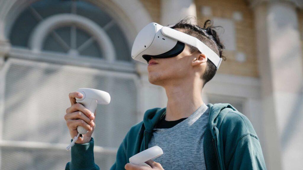 A man utilizing the power of VR and AR