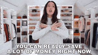 Funny Gif of a woman explaining how you can save more money