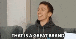 Gif of a man talking about brand