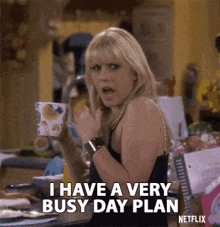 I have a very busy day gif of agent saying I have a very busy day.