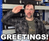 A man greeting his potential clients gif