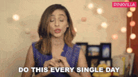 A woman explaining why you should real estate routine every single day gif