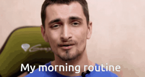 A man telling about his morning routine.