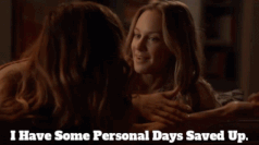 A woman talking about her personal days to another woman gif